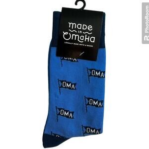OMAHA blue black flag socks One Size New